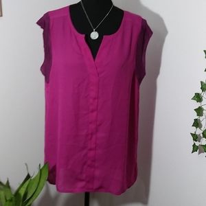 CAbi Magenta Sleeveless Blouse